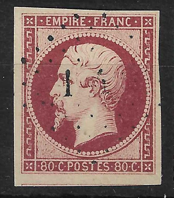 N°17Al - Empire - 80 c. carmin foncé - oblitéré - SUP - signé Calves - Calves