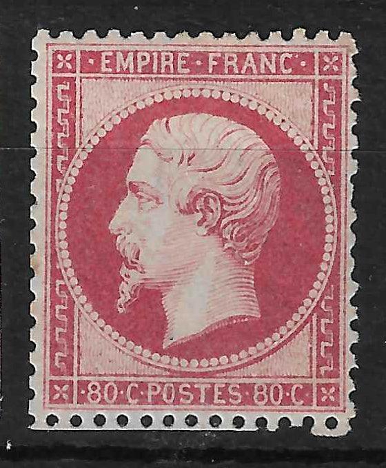 N°24 - Empire - 80 c. rose - neuf** - SUP - signé Roumet et avec certificat papier Calves - Calves