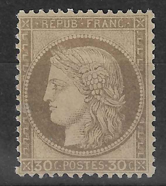 N°56 - Cérès - 30 c. brun - neuf** - SUP - signé et avec certificat papier Calves - Timbres-experts.com 