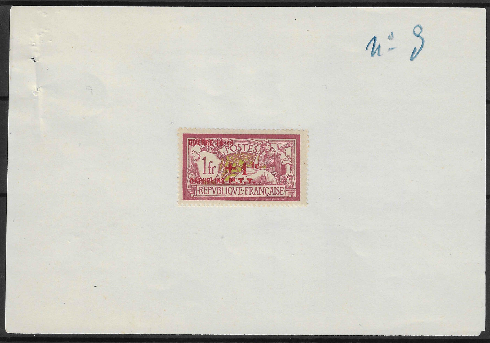 N°YT 154 - Orphelins - rare projet de surcharge (Maury n°5D) - SUP - avec certificat papier Calves - Timbres-experts.com 